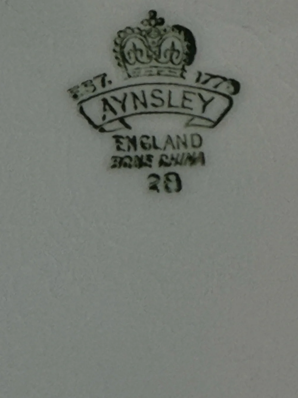 Aynsley of England Bone China Green/ Gold Rim Porcelain Dessert Plate $10 each